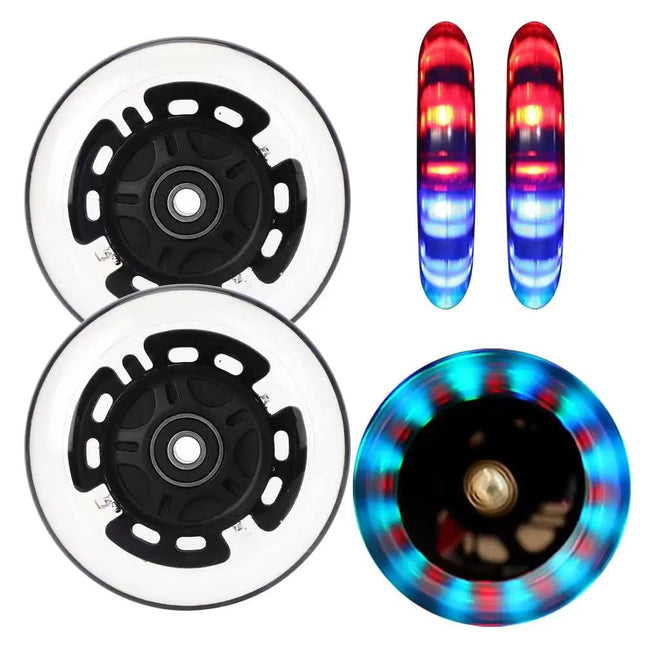 Kutrick Light Up 100mm Scooter parts- 100mm Bright Kick Scooter Replacement Pair - Smooth Bearing Installed | 100mm Scooter accssories