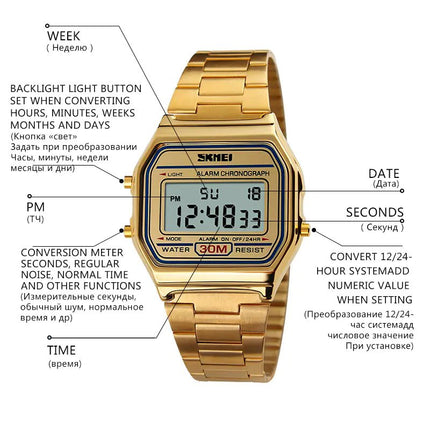 Men's Waterproof Military LED Digital Sports Watch