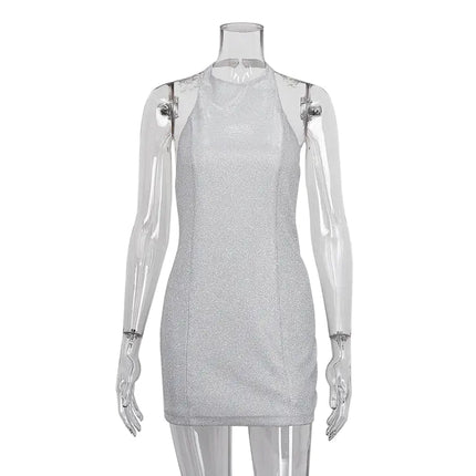 2022 Sexy Backless Sequin Mini Dress for Parties