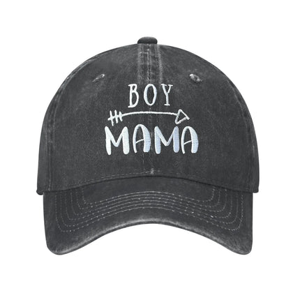 Womens Boy Mama Baseball Caps Embroidered Vintage Dad Hat for Mom Black - Lamarshop1