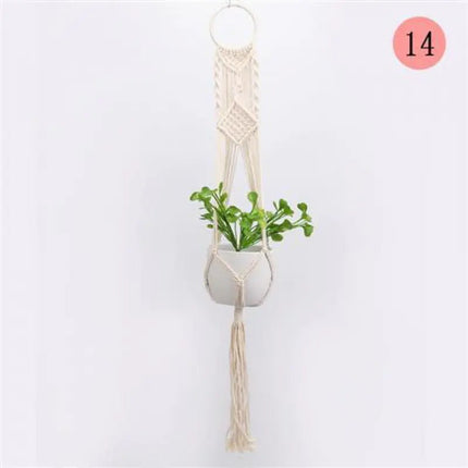 Handwoven Cotton Rope Hanging Planter Basket - Lamarshop1