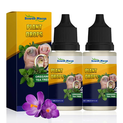 Plant Drops for Nails Oregano Oil Drops for Nail Care Oregano Tea Tree Oil for Toenail Toe Nail Treatments for Damaged Nails - Safely and Gently 0.34 Fl.Oz (2PCS) - Lamarshop1