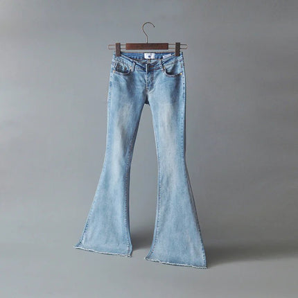 Women's Slim-Fitting Mid-Waist Wide-Leg Jeans
