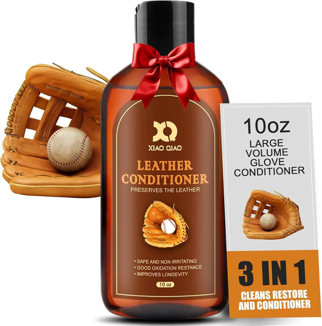 XQ XIAO QIAO Baseball Glove Conditioner - 10oz Baseball Glove Oil - Baseball Glove Oil Break in Kit - Baseball Glove Conditioner Kit - Leather Conditioner for Protect & Restore Leather Goods - Lamarshop1