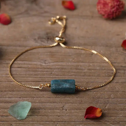 Adjustable Women’s Metal Chain Bracelet with Prismatic Stones