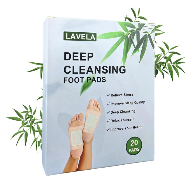 LAVELA Deep Cleansing Foot Pads –Ginger Oil Foot Pads for Foot Care Lymphatic Drainage Foot Patches Help for Body Deep Cleansing Relief Stress and Promote Sleeping (20 Pads)