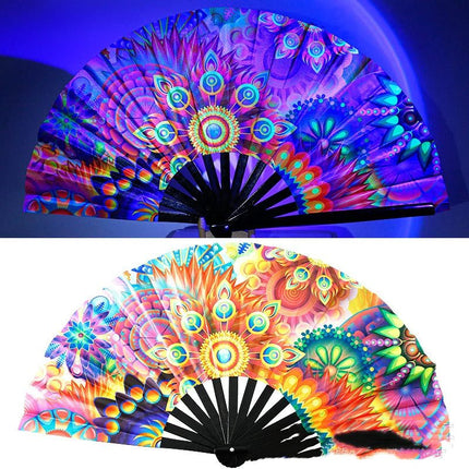 Fluorescent Bamboo Hand Fan - Lamarshop1