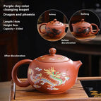 Dragon And Phoenix Pot Red Mud