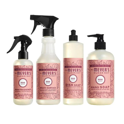 Variety 1 Mrs. Meyers Room Freshener 8 OZ 1 Mrs. Meyers Liquid Dish Soap 16 OZ 1 Liquid Hand Soap12.5 OZ 1 Multi-Surface Cleaner 16 OZ 1 CT (Rose)