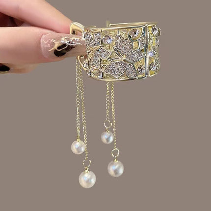 Pearl Tassel Butterfly High Ponytail Hair Clip