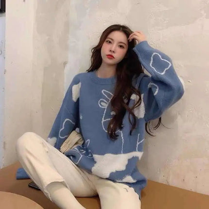 Loose Pullover Sweater for Casual Wear - Lamarshop1