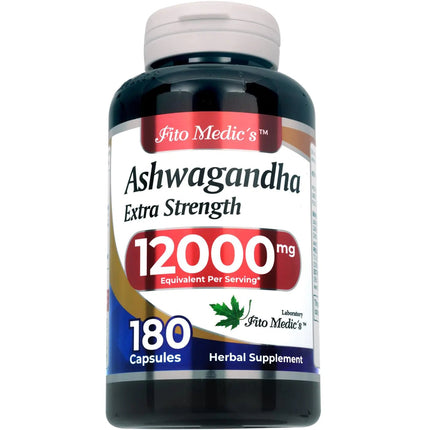 FITO MEDICS Lab | ashwagandha |180 Caps | 12000 mg | ashwagandha Capsules | Pure | ashwagandha Supplements | ashwaganda | ashawaganda Pills| aswagandha Vitamin | aswagandha - Lamarshop1