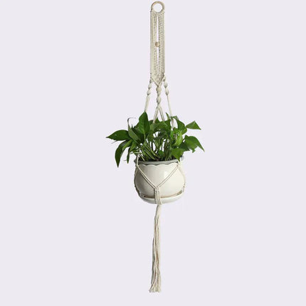 Handwoven Cotton Rope Hanging Planter Basket - Lamarshop1