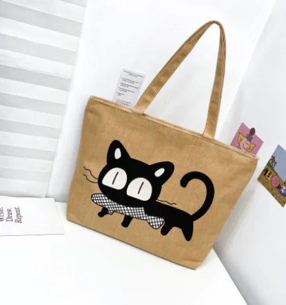 Cartoon Cat Handbags for Ladies with Fish Design