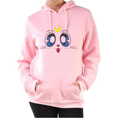 Women's Hooded Sweatshirt with Fleece Cat Design - Lamarshop1