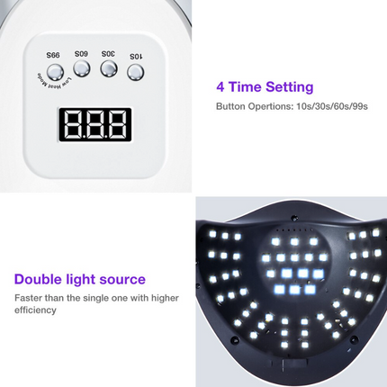 220W Nail Dryer LED Lamp UV Light Polish Gel Curing Machine Electric Manicure