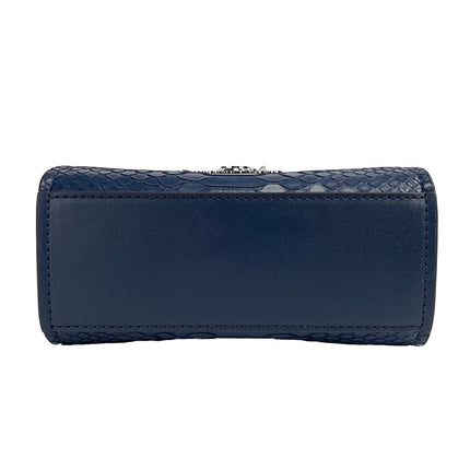 Michael Kors Hamilton XS Navy Snake Satchel Crossbody