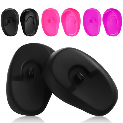 MAGICLULU 3 Pairs Silicone Hair Dye Ear Covers Hair Dye Salon Earmuffs Ear Protector Caps for Hairdressing Salon Dyeing Shower Accessory