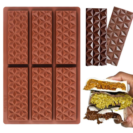1 Pcs Chocolate Bar Moulds - Nonstick Silicone Moulds with Bag and Spatula Chocolate Moulds Food Grade Silicone Deep Chocolate Bar Moulds - Lamarshop1