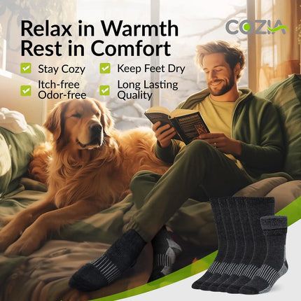 Merino Wool Socks Casual Warm Socks for Winter Cozy Boot Socks for Men & Women - Lamarshop1