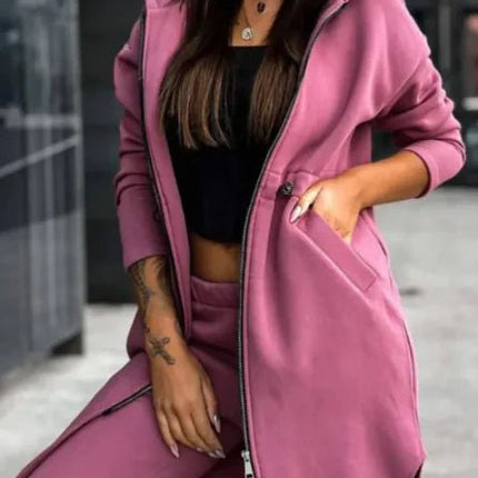 Women's Fleece Hooded Sweater Set - Lamarshop1