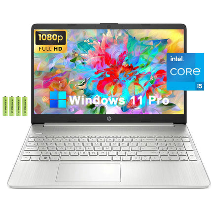 HP 15 15.6" FHD Business Laptop[Windows 11 Pro] 11th Gen Intel Quad - core i5 - 1135G7 16GB RAM 256GB PCIe SSD Intel Iris Xe Graphic Wi - Fi 5 Numpad 9 Hrs Battery Life HD Webcam HDMI w/Battery - Lamarshop1