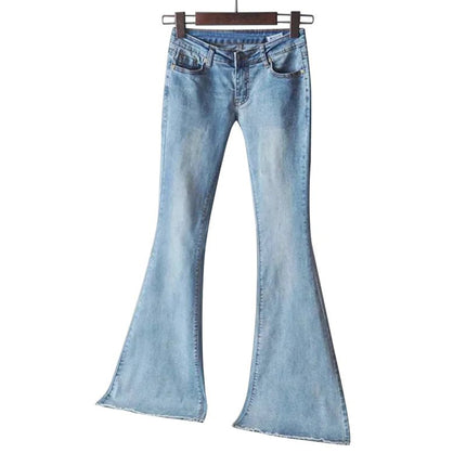Women's Slim-Fitting Mid-Waist Wide-Leg Jeans