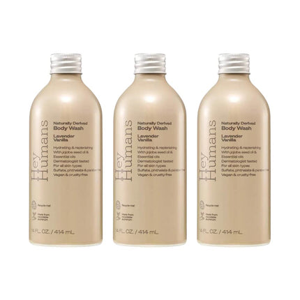 HEY HUMANS Body Wash Lavender Vanilla - 14 fl oz - (Pack of 3)