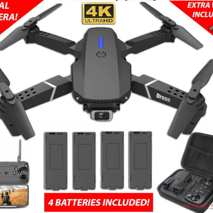2023 New RC Drone With 4K HD Dual Camera WiFi FPV Foldable Quadcopter +4 Battery - Lamarshop1