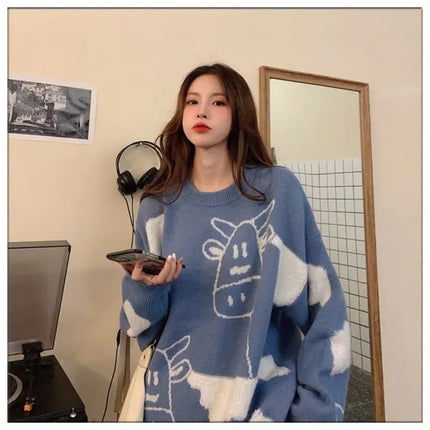 Loose Pullover Sweater for Casual Wear - Lamarshop1