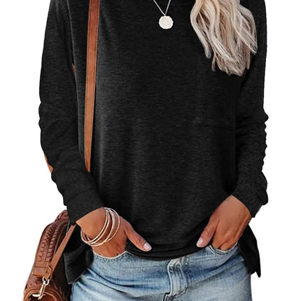 Pocket Split Long - sleeved Casual T-shirt - Lamarshop1