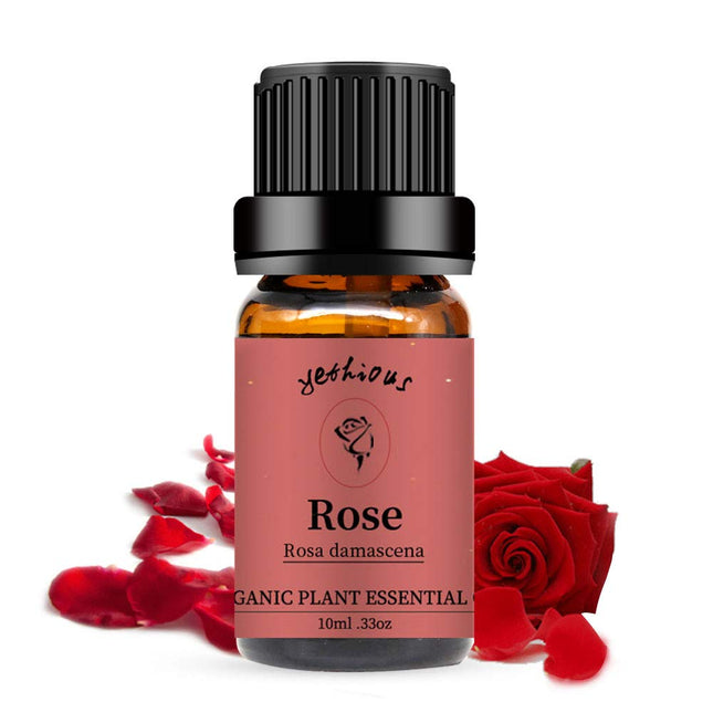 yethious Rose Essential Oil 100% Pure Rose Scented Oil for Diffuser & Aromatherapy Fragrance DIY Candle Soap Making Rose Oil Essential Oil 10ML