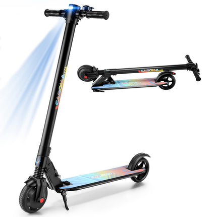 Caroma Electric Scooter Adults 250W Motor Max 15.5 Miles & 15.5Mph Top Speed 6.5" Tires Portable Folding Electric Scooter Motorized Scooter with Braking System (Black)
