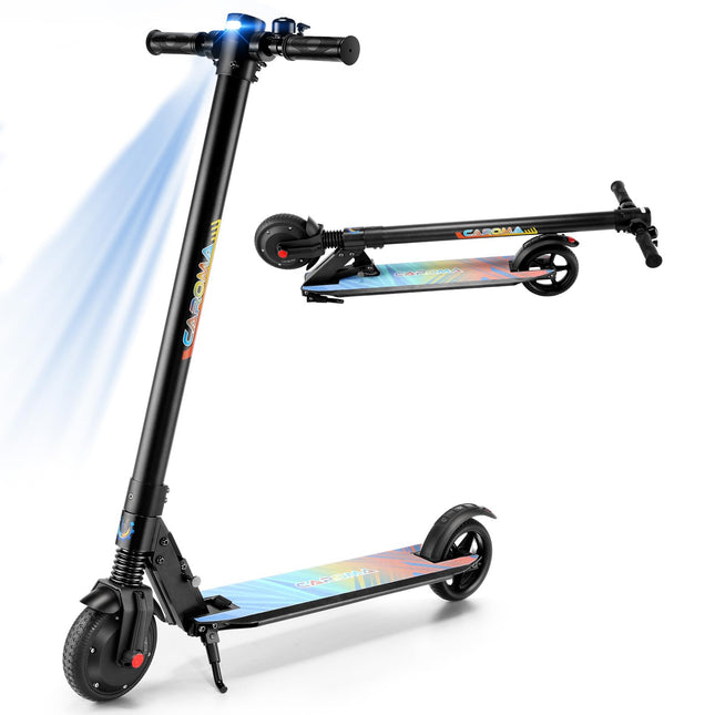 Caroma Electric Scooter Adults 250W Motor Max 15.5 Miles & 15.5Mph Top Speed 6.5" Tires Portable Folding Electric Scooter Motorized Scooter with Braking System (Black)