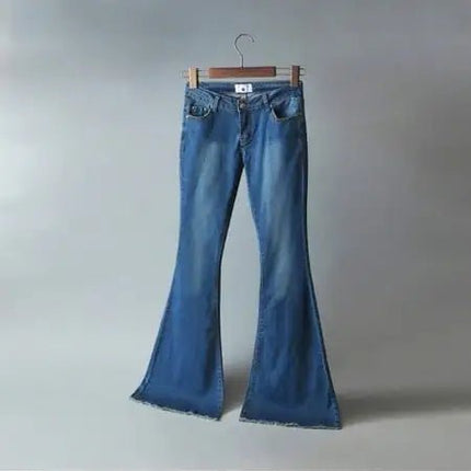 Women's Slim-Fitting Mid-Waist Wide-Leg Jeans