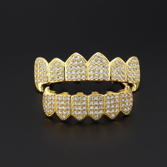 Hip Hop Grillz with Copper and Gold Tooth Decor