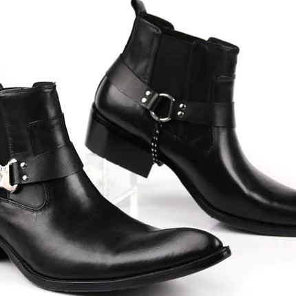 Men's Breathable Leather Short Motorcycle Boots - Lamarshop1