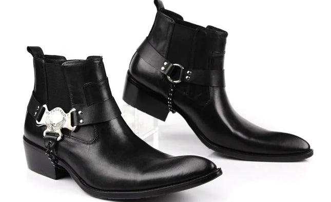 Men's Breathable Leather Short Motorcycle Boots - Lamarshop1