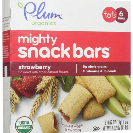 Plum Organics Tots Mighty 6 Bars - Strawberry - 4.02 Oz - Lamarshop1