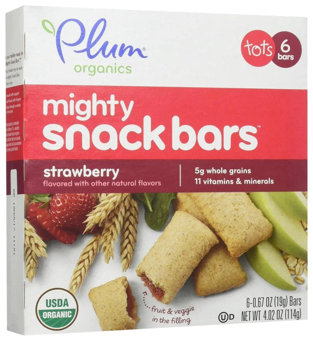 Plum Organics Tots Mighty 6 Bars - Strawberry - 4.02 Oz - Lamarshop1