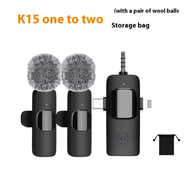 Wireless Collar Clip Microphone Three - in - one Three Connector Mini Microphone 35 Hole - Lamarshop1