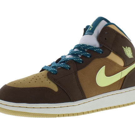 Jordan Boys Air 1 Mid SE (Big Kid) Cacao Wow/Luminous Green/Ale Brown/Twine/Sail/Geode Teal 7 Big Kid M