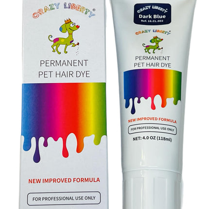 CRAZY LIBERTY Permanent Hair Dye for Dogs and Horses 4 oz Tube. (Dark Blue)
