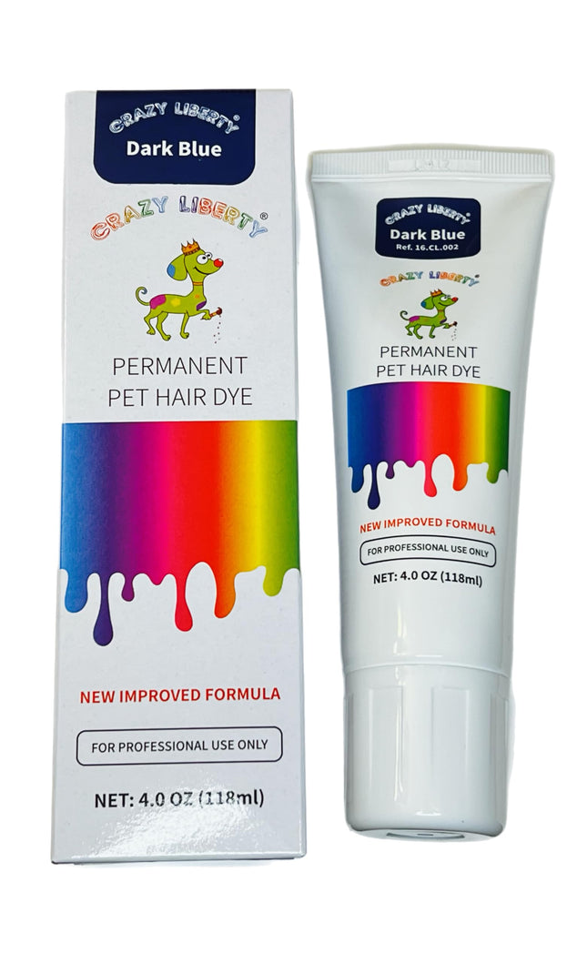 CRAZY LIBERTY Permanent Hair Dye for Dogs and Horses 4 oz Tube. (Dark Blue)