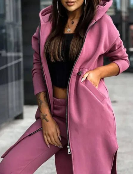Women's Fleece Hooded Sweater Set - Lamarshop1
