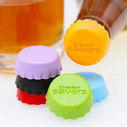 6pcs Reusable Silicone Bottle Caps for Kitchen Use