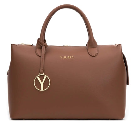 YUUMA Zuri Tote Bag - Baby Bags For Parents - Crossbody Diaper Bag Converts to Backpack - Vegan Leather - 7 Pockets - Ample Storage - Easy Clean - Modern Design - Stay Organized (Cinnamon) - Lamarshop1