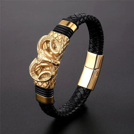 Men's Constellation Stainless Steel Braided Bracelet