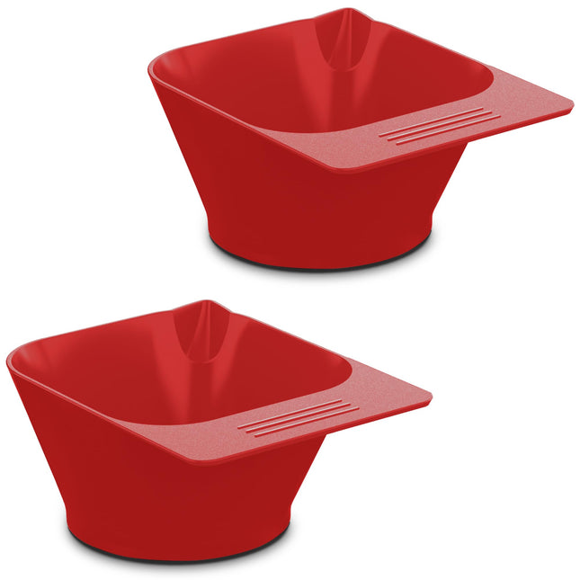 TASALON Magnetic Hair Dye Bowl 2 Piece Hair Dye Kit for Beauty Salon Trolley Cart and Barber Station Hair Color Bowls for Hair Salon Stations and Hairstylist Red