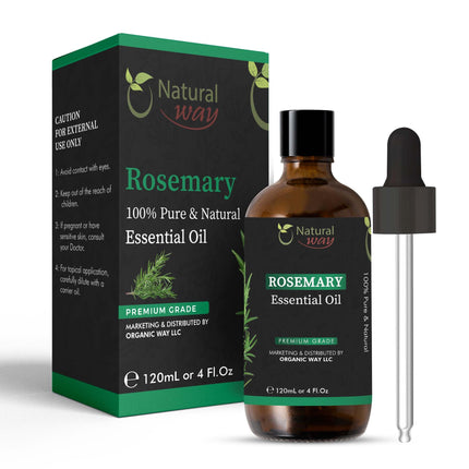 Rosemary Essential Oil | Pure Aromatherapy Oil for Diffusers Hair Growth Skin Scalp Care Massage | Refreshing Hair Oil for Women & Men | Organic Essential Oil for Diffuser | 4 Fl Oz (120 mL)
